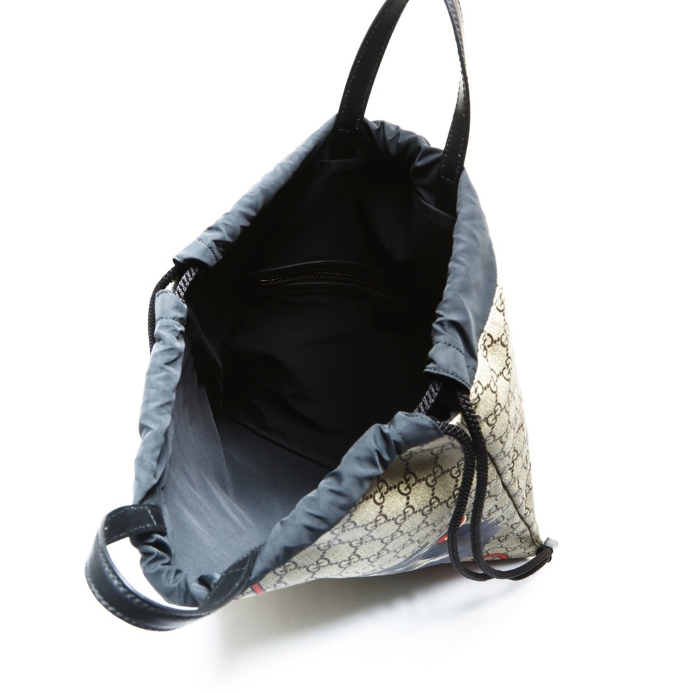 Gucci GG Supreme Drawstring Wolf Backpack, Brown,… - image 11